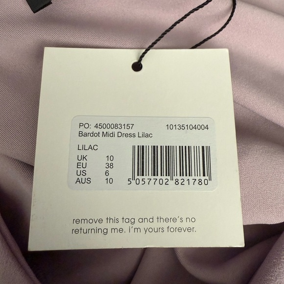 Misguided Bardot Off the Shoulder Midi Dress Lilac Lavender Dress Size 6 NWT - Picture 5 of 8